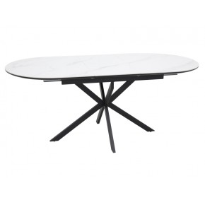 Стол обеденный SIGNAL GASTON Ceramic белый/черный 140-180/80